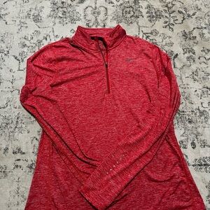 Nike Red Long Sleeve Quarter-Zip Top